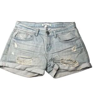 Bcbgeneration Zuma‎ Jean Shorts Cuffed Hem Distressed Ripped Destructed size 25